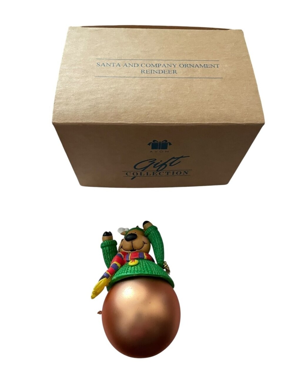 Avon Santa and Company Reindeer Christmas Ornament Gift Collection Holiday Decor